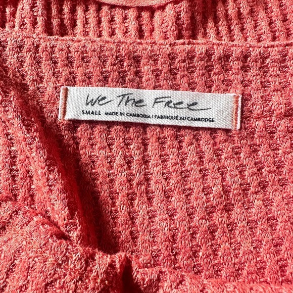 We The Free North Shore Thermal Waffle Knit Tunic orange Small - Picture 4 of 9